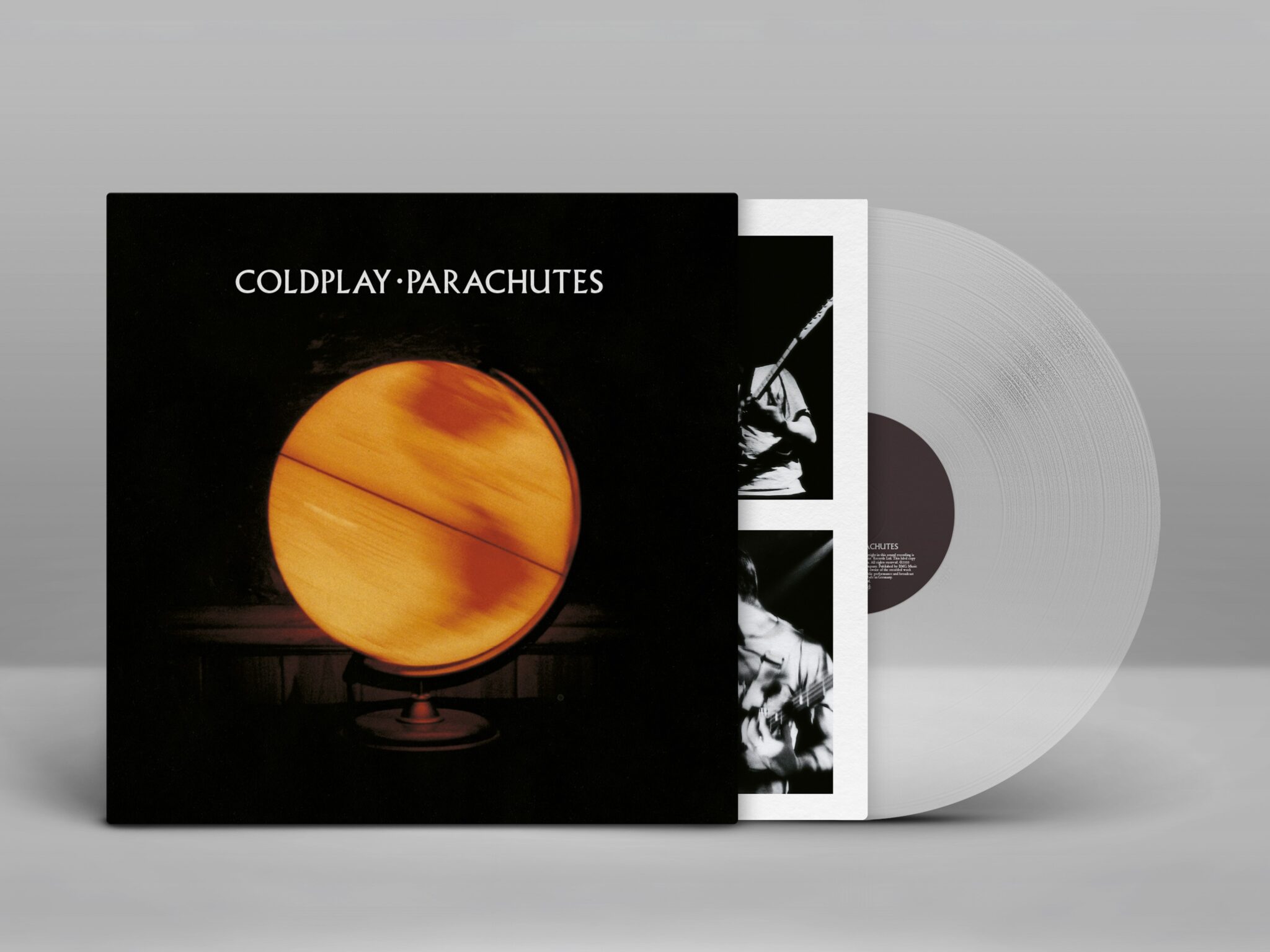 Okładka albumu Coldplay „Parachutes” z przezroczystą płytą EcoRecord