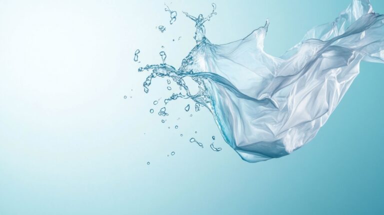 Folia unosząca się w wodzie – wizualizacja rozpuszczalnego tworzywa sztucznego