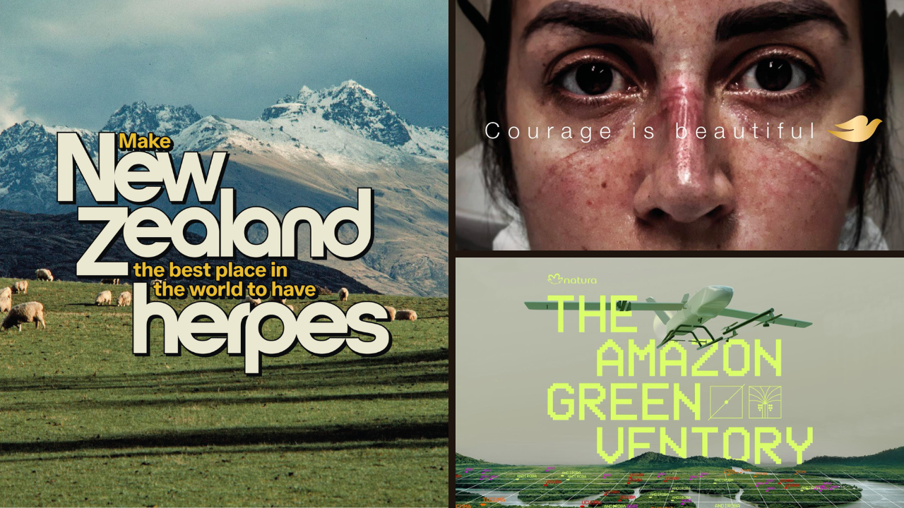 Kolaż zwycięskich kampanii Cannes Lions 2025 promujących ESG