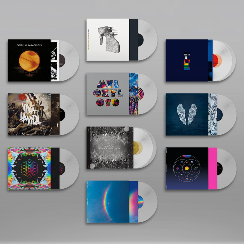 Kolekcja wszystkich albumów Coldplay wydanych na płytach EcoRecord