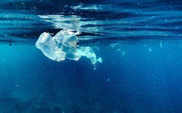 Plastikowy worek unoszący się w oceanie